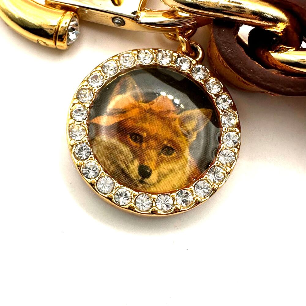 Brighton CLEVER LIKE A FOX Bracelet MFIL Jewelry Brown Gold Chain Charm - Picture 4 of 11